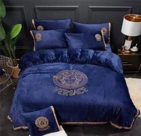 Versace Blue Background Bedding Set King Size Versace Blue Background Bedding Set King Size