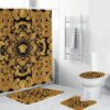 Versace Fancy Big Golden Logo In White Bathroom Accessories Set Versace Fancy Big Golden Logo In White Bathroom Accessories Set