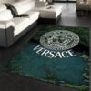 Versace Logo Forest Background Area Rug Carpet