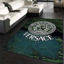Versace Logo Forest Background Area Rug Carpet
