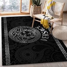 Versace Logo Silver Area Rug
