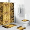 Versace Royal Gold And Black Logo And Signature Baroque Bathroom Accessories Set Versace Royal Gold And Black Logo And Signature Baroque Bathroom Accessories Set