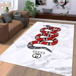 White Marble Gucci Snake Gucci Rug Home Decor