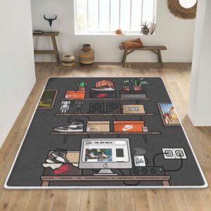 Working Space Pattern Sneaker Rug Home Decor
