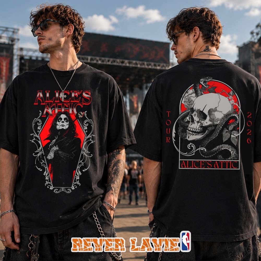 Alice Cooper Alice's Attic Coffin Horror Graphic Official Band Merch T-Shirt Alice Cooper Alice's Attic Coffin Horror Graphic Official Band Merch T-Shirt