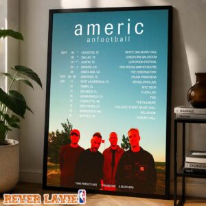 American Football Tour Dates Poster Across United States and Chile September to December 2026 Sports Wall Display