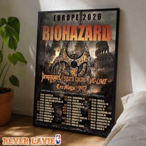 Biohazard Tour Dates Poster Europe 2026 Festival And Summer Tour Across Europe July August 2026 Home Decor Poster Canvas