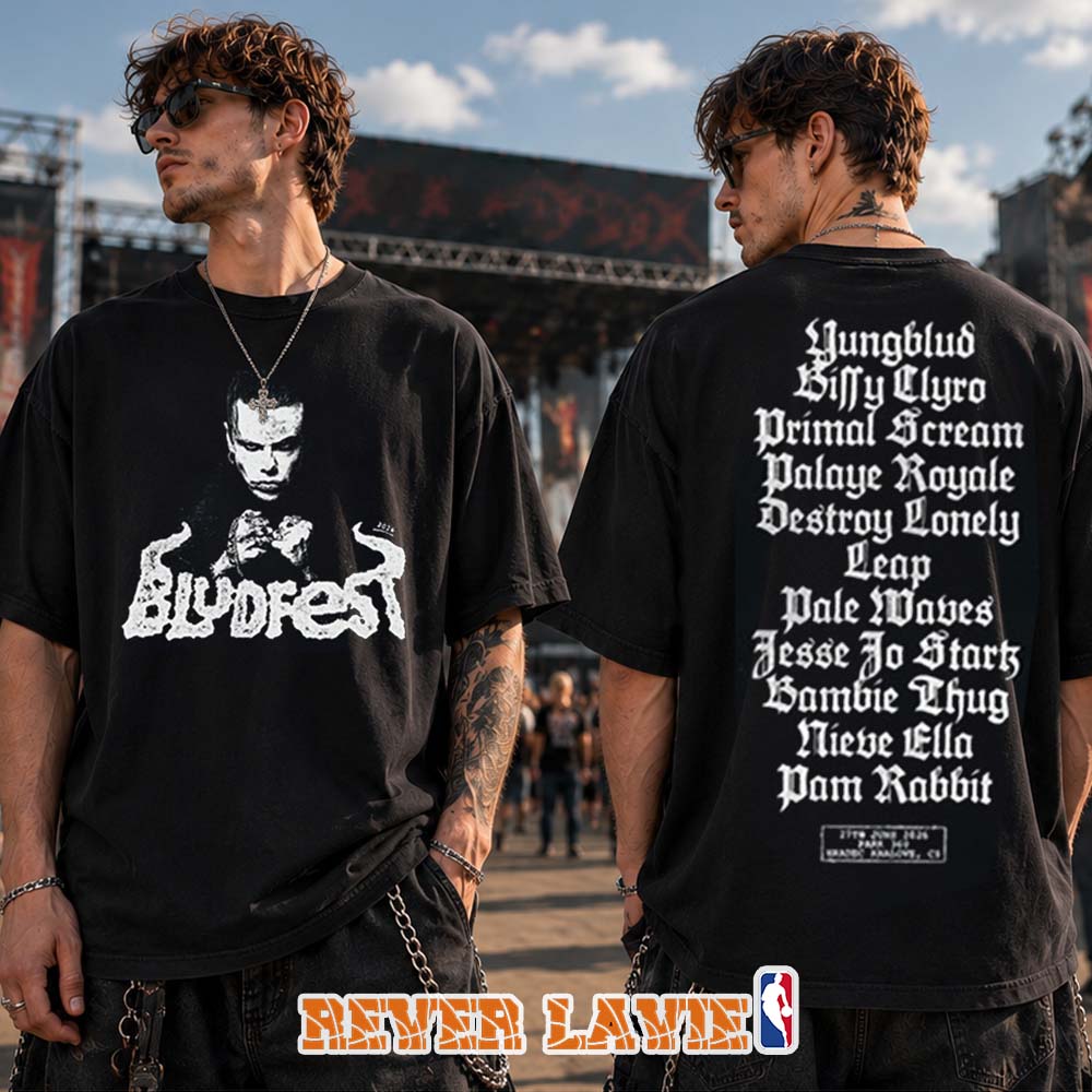 Bludfest 2026 Festival Lineup Black T-Shirt Featuring Yungblud And Special Guests Bludfest 2026 Festival Lineup Black T-Shirt Featuring Yungblud And Special Guests
