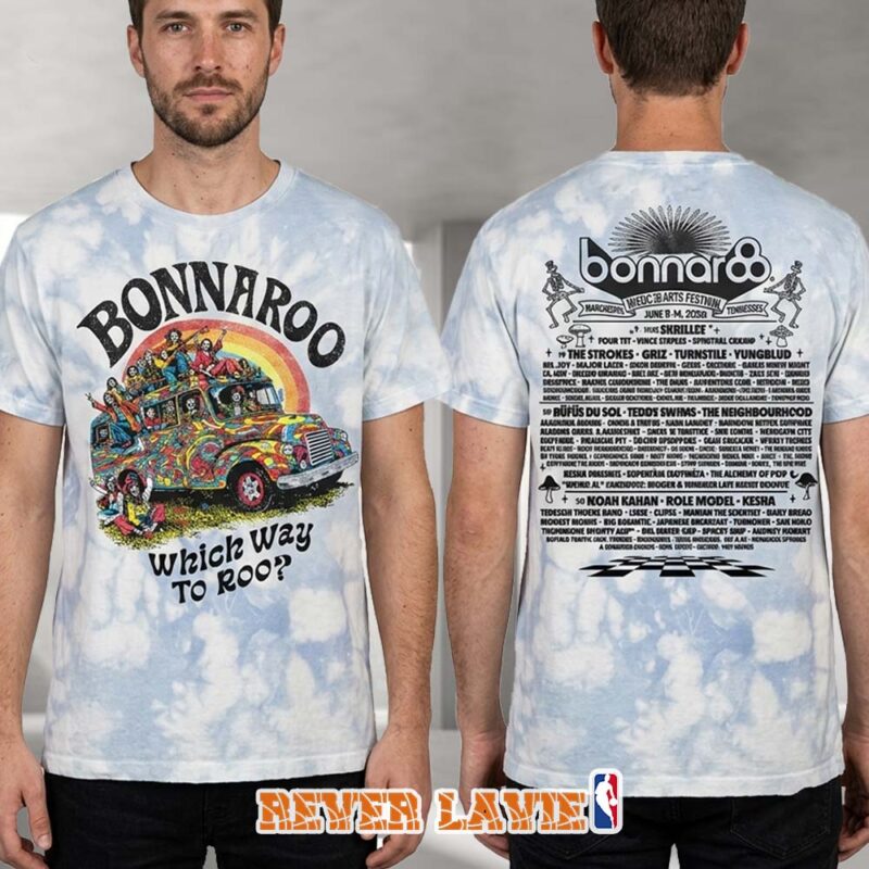 Bonnaroo 2026 Festival Skeleton Bus Lineup Tee