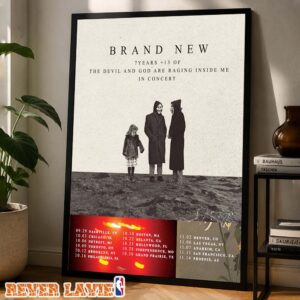 Brand New Tour Poster The Devil And God Are Raging Inside Me Anniversary Tour Across North America Fall 2026 Framed Wall Decor