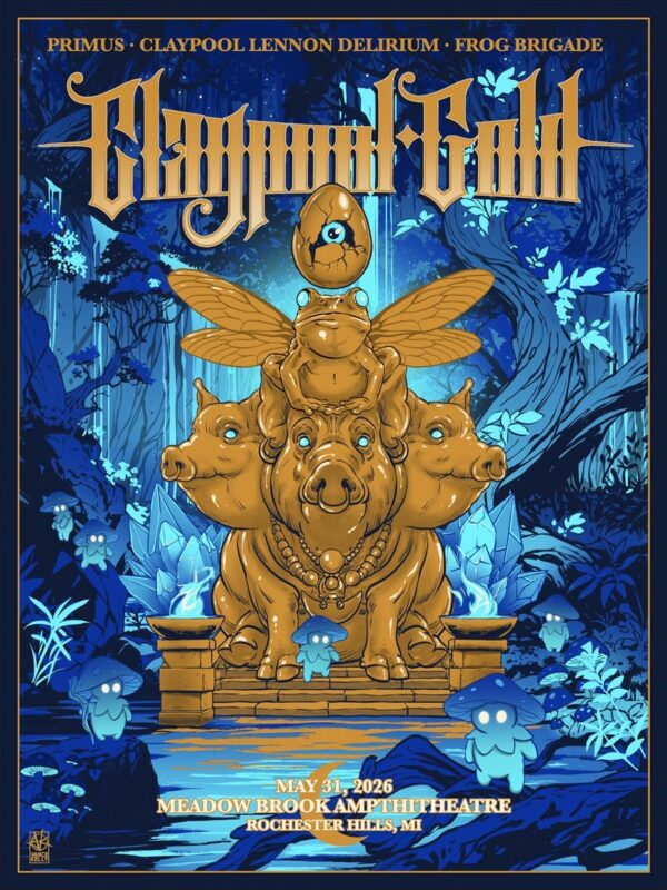 Claypool Gold Concert Poster At Meadow Brook Amphitheatre In Rochester Hills Michigan On May 31 2026