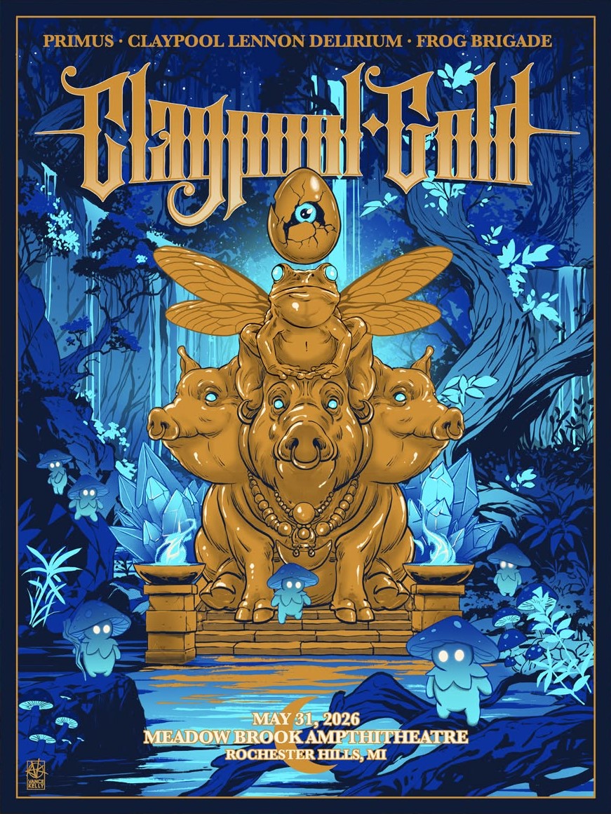 Claypool Gold Concert Poster at Meadow Brook Amphitheatre 2026 – A