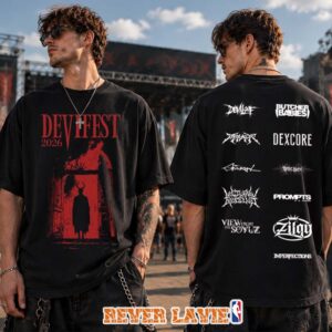 Devifest 2026 Official Merch DEVILOOF Festival Lineup Double-Sided Black Deathcore Metal Band Graphic T-Shirt