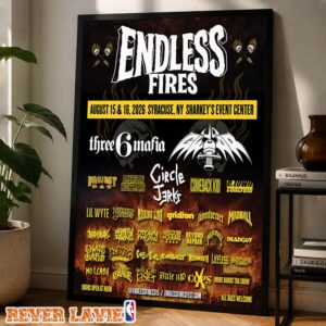 Endless Fires Festival Poster At Sharkeys Event Center In Syracuse NY On August 15 2026 Canvas Wall Hanging