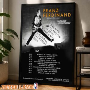 Franz Ferdinand Tour Dates Poster Greater Glasgow North American Exchange In North America August 2026 Home Decor Poster Canvas