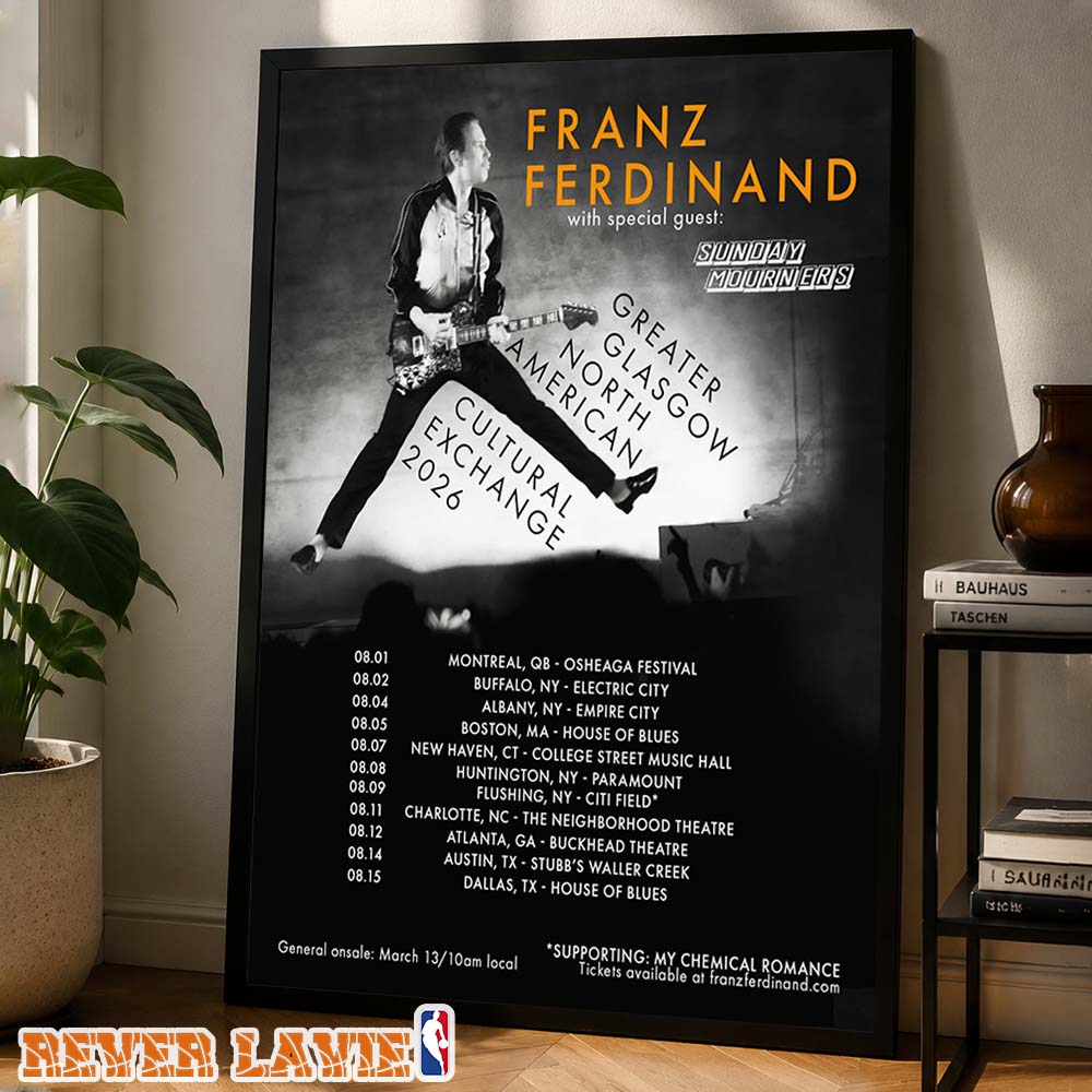 Franz Ferdinand Tour Dates Poster Greater Glasgow North American Exchange In North America August 2026 Home Decor Poster Canvas Franz Ferdinand Tour Dates Poster Greater Glasgow North American Exchange In North America August 2026 Home Decor Poster Canvas