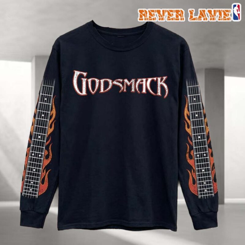 Godsmack 2026 North American Tour Flame Guitar Long Sleeve Tee