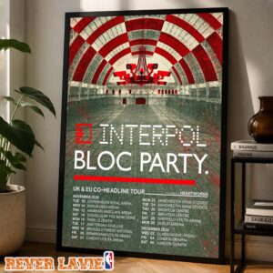 Interpol & Bloc Party Tour Dates Poster Across Europe & United Kingdom November–December 2026 Surveillance Dome Edition Home Decor Poster Canvas
