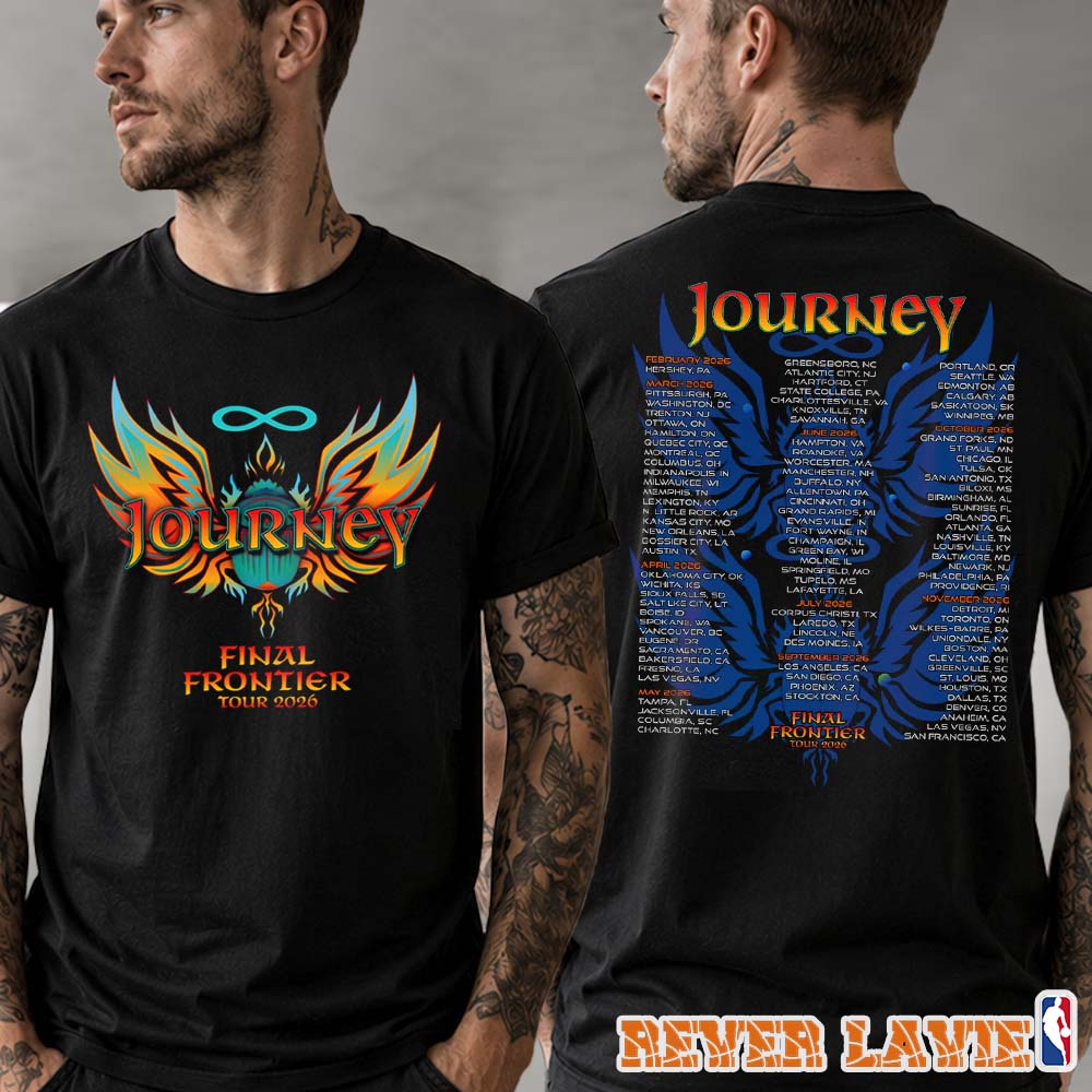 Journey 2026 The Final Frontier Tour Dates Two Sided Unisex T-Shirt Journey 2026 The Final Frontier Tour Dates Two Sided Unisex T-Shirt