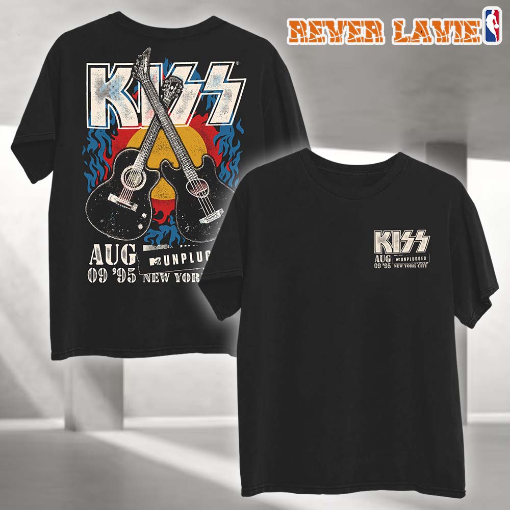 Kiss MTV Unplugged Acoustic Guitar Vintage Two Sides T-Shirt Kiss MTV Unplugged Acoustic Guitar Vintage Two Sides T-Shirt