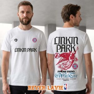Linkin Park x FC Bayern München From Zero World Tour Pop-Up Shop Exclusive White T-Shirt Allianz Arena Munich Germany June 11-12 2026