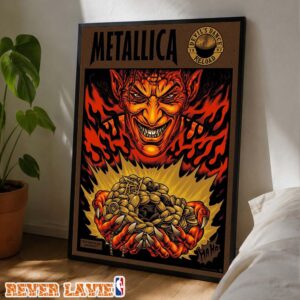 Metallica Art Print Devil’s Dance Reload 1997 Fiery Devil Vintage Album Artwork Poster Canvas