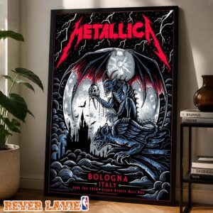 Metallica M72 Bologna Italy 2026 Pop Up Shop Poster For Stadio Renato Dall’Ara In Bologna IT On June 3 2026 Home Decor Poster Canvas