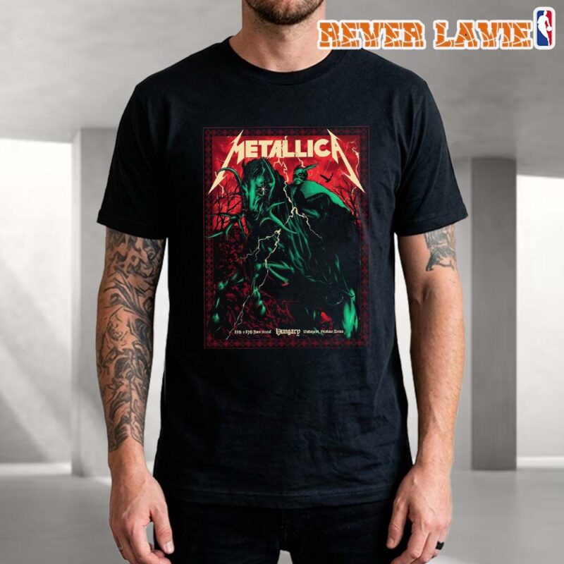 Metallica M72 Budapest Pop Up Shop at Puskas Arena in Budapest In Hungary on June 11 2026 Art By Alex Almeida Unisex T Shirt