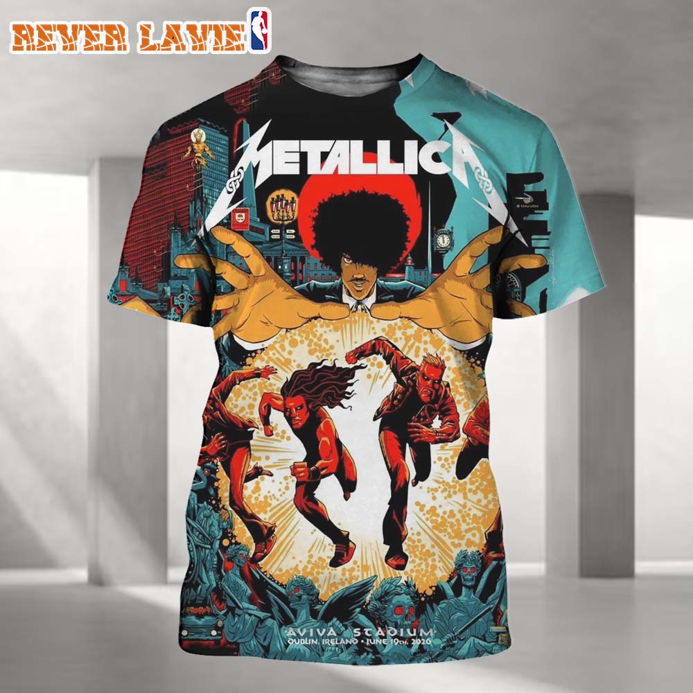 Metallica M72 Dublin Exclusive Poster Night 1 For Dublin Ireland at Aviva Stadium on June 19th 2026 All Over Print Shirt Metallica M72 Dublin Exclusive Poster Night 1 For Dublin Ireland at Aviva Stadium on June 19th 2026 All Over Print Shirt