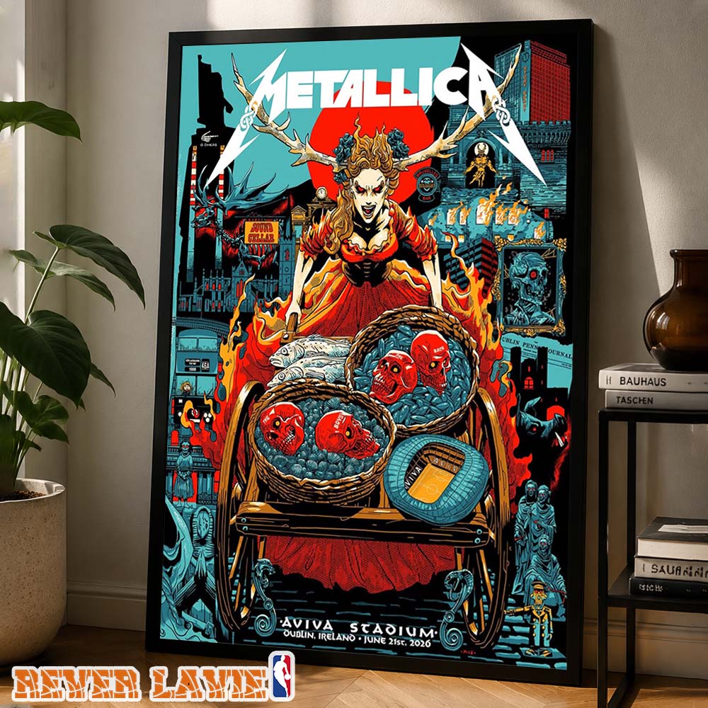 Metallica M72 Dublin Exclusive Poster Night 2 For Dublin Ireland at Aviva Stadium on June 21th 2026 Celtic Goddess Skull Cart Artwork Home Decor Poster Canvas Metallica M72 Dublin Exclusive Poster Night 2 For Dublin Ireland at Aviva Stadium on June 21th 2026 Celtic Goddess Skull Cart Artwork Home Decor Poster Canvas