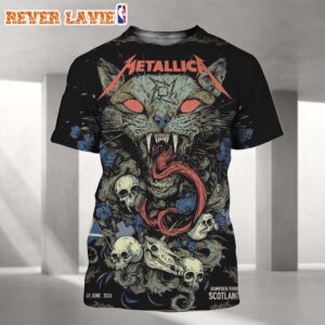 Metallica M72 Glasgow Pop-Up Exclusive Art Print For Scotland UK At Hampden Park On June 25 2026 art by Michelle KamMei Harvey All Over Print Shirt