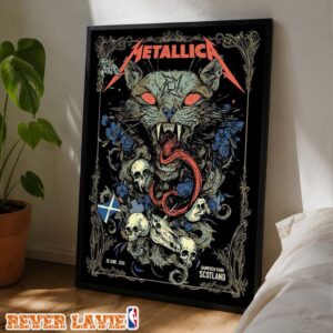 Metallica M72 Glasgow Pop-Up Exclusive Art Print For Scotland UK At Hampden Park On June 25 2026 art by Michelle KamMei Harvey Home Decor Poster Canvas