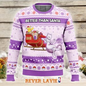 Mewtwo Better Than Santa Pokemon Ugly Christmas Sweater