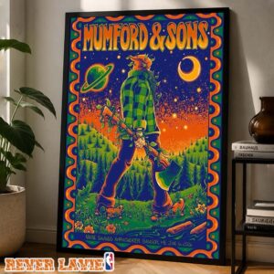 Mumford & Sons Gig Print At Maine Savings Amphitheater In Bangor ME On June 16 2026 Wall Art Home Decor Poster