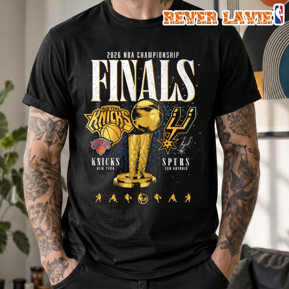 NBA Finals New York Knicks vs San Antonio Spurs Matchup Trophy Tee NBA Finals New York Knicks vs San Antonio Spurs Matchup Trophy Tee