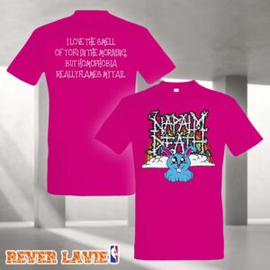 Napalm Death Rainbow Bunny Pink Graphic Official Band Merch T-Shirt