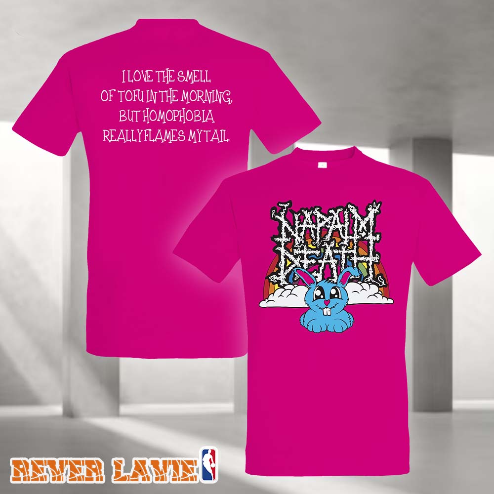 Napalm Death Rainbow Bunny Pink Graphic Official Band Merch T-Shirt Napalm Death Rainbow Bunny Pink Graphic Official Band Merch T-Shirt