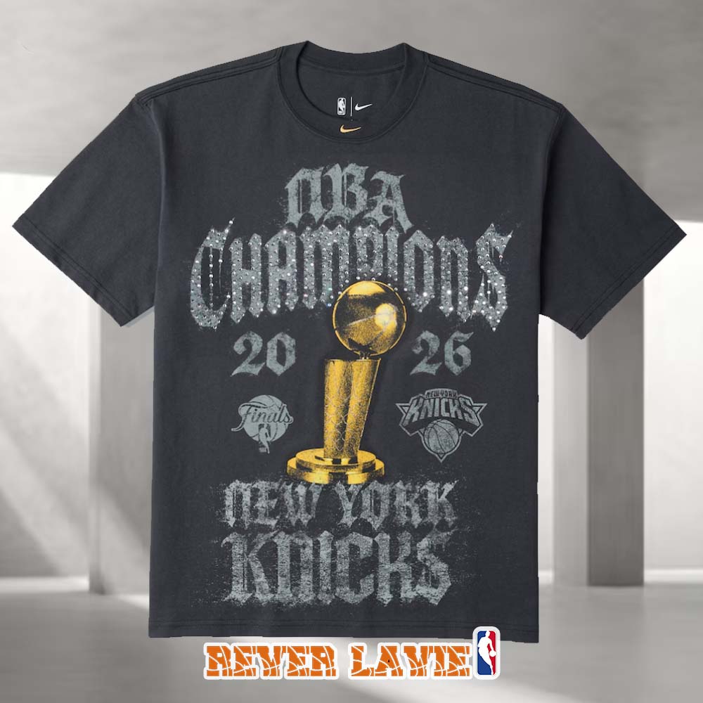 New York Knicks Nike Gray 2026 NBA Finals Champions Authentic Locker Room Limited Edition On Court T-Shirt New York Knicks Nike Gray 2026 NBA Finals Champions Authentic Locker Room Limited Edition On Court T-Shirt
