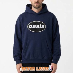 Oasis x PLEASURES Classic Logo Pullover Hoodie Navy