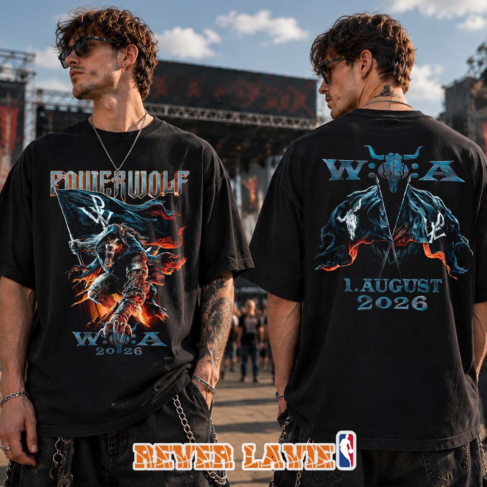 Powerwolf x Wacken Open Air WOA 2026 Official Metal Festival Collaboration Graphic Two Sides Black T-Shirt Powerwolf x Wacken Open Air WOA 2026 Official Metal Festival Collaboration Graphic Two Sides Black T-Shirt