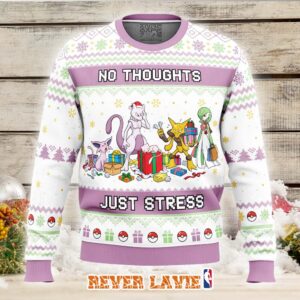 Psychic Type No Thoughts Just Stress Pokemon Ugly Christmas Sweater