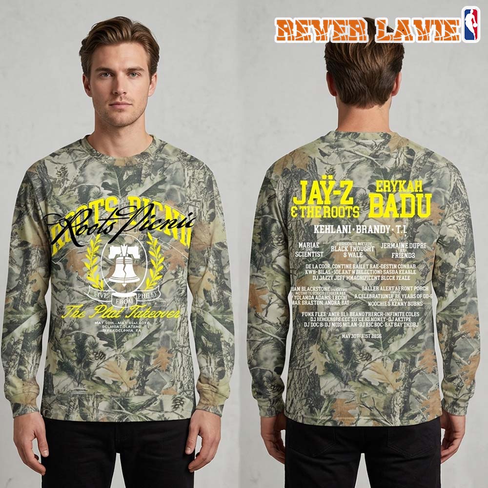 Roots Picnic 2026 Liberty Bell Camo Lineup All Over Print Longsleeve Roots Picnic 2026 Liberty Bell Camo Lineup All Over Print Longsleeve