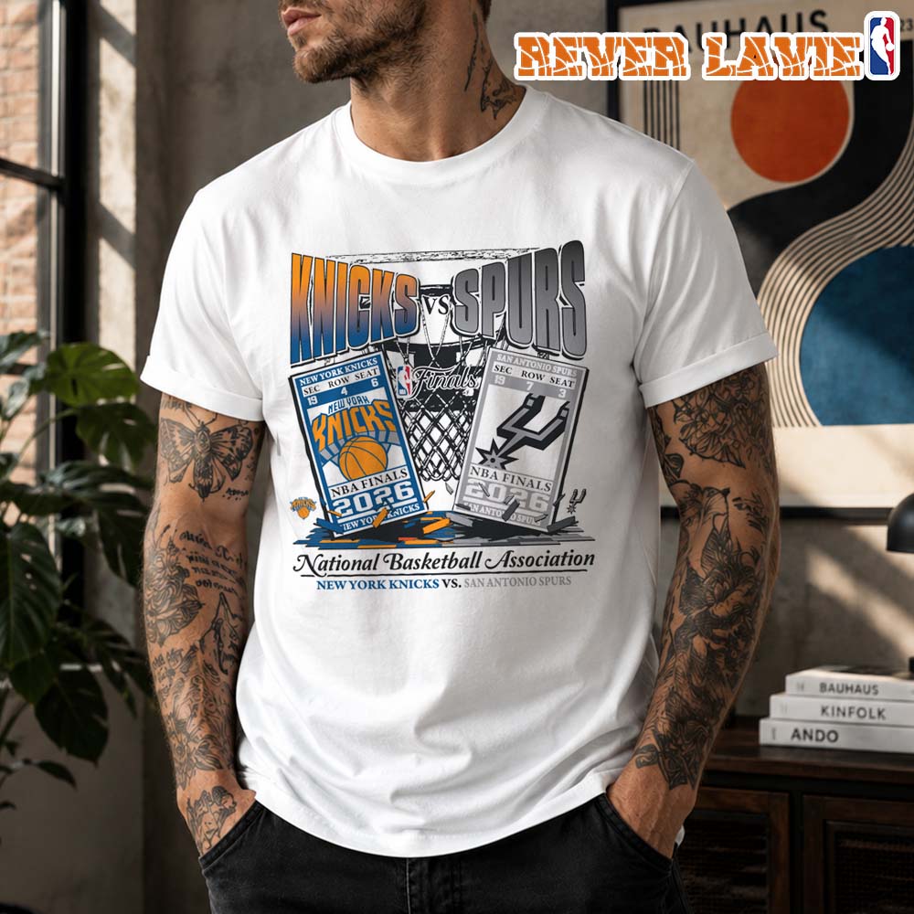 San Antonio Spurs 2026 NBA Finals Matchup Franklin T-Shirt San Antonio Spurs 2026 NBA Finals Matchup Franklin T-Shirt