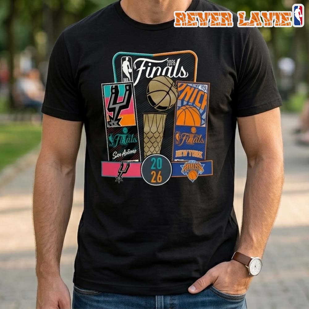 San Antonio Spurs Stadium Essentials 2026 NBA Finals Ticket Matchup T-Shirt San Antonio Spurs Stadium Essentials 2026 NBA Finals Ticket Matchup T-Shirt