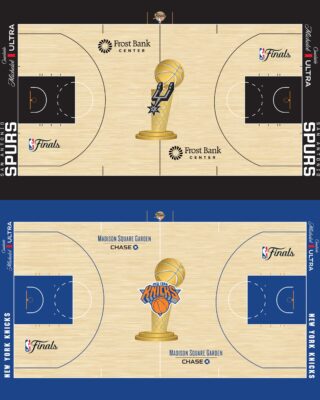 San Antonio Spurs vs New York Knicks 2026 NBA Finals Championship Court Artwork