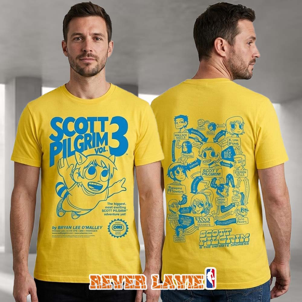 Scott Pilgrim & the Infinite Sadness 20th Anniversary Exclusive Merch SPV3 Yellow Tee Scott Pilgrim & the Infinite Sadness 20th Anniversary Exclusive Merch SPV3 Yellow Tee