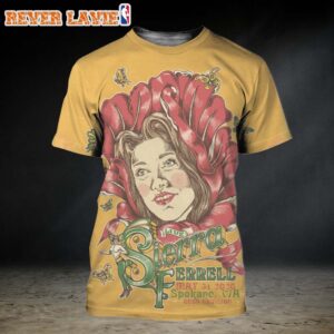 Sierra Ferrell Event Poster For Gesa Pavilion In Spokane Washington On May 31 2026 Live Tour Floral Portrait Butterfly Artwork All Over Print Shirt