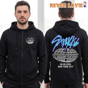 Stray Kids Event Merch At Gov Ball In NYC On June 6 2026 Stray Kids Everywhere All Around The World Zip-Up Hoodie