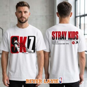 Stray Kids Event Tee Merch At Gov Ball In NYC On June 6 2026 Stray Kids Everywhere All Around The World White T-Shirt