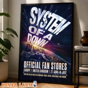 System Of A Down Official Fan Stores Poster Europe United Kingdom June July 2026 Premium Canvas Print